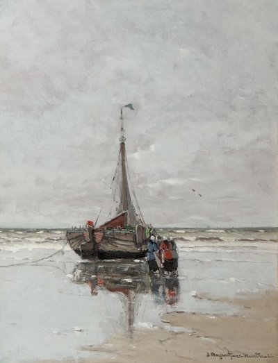 Fisherwomen by a Bomb on the Beach by Gerhard Morgenstjerne Munthe